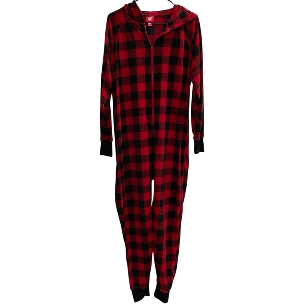 Family Pajamas Red and Black Checkered Onesie Size Medium